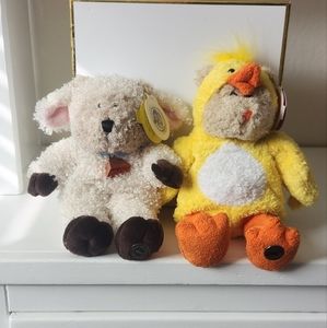 Starbucks plush bears 2004 Sheep & 2003 Chick easter